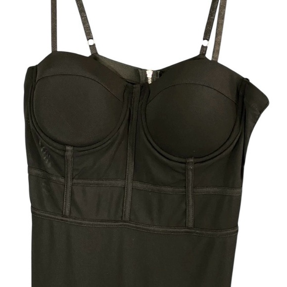 Haute Monde Bustier Corset Slip Dress Medium Black Bodycon Sexy Goth Clubbing - Picture 4 of 7